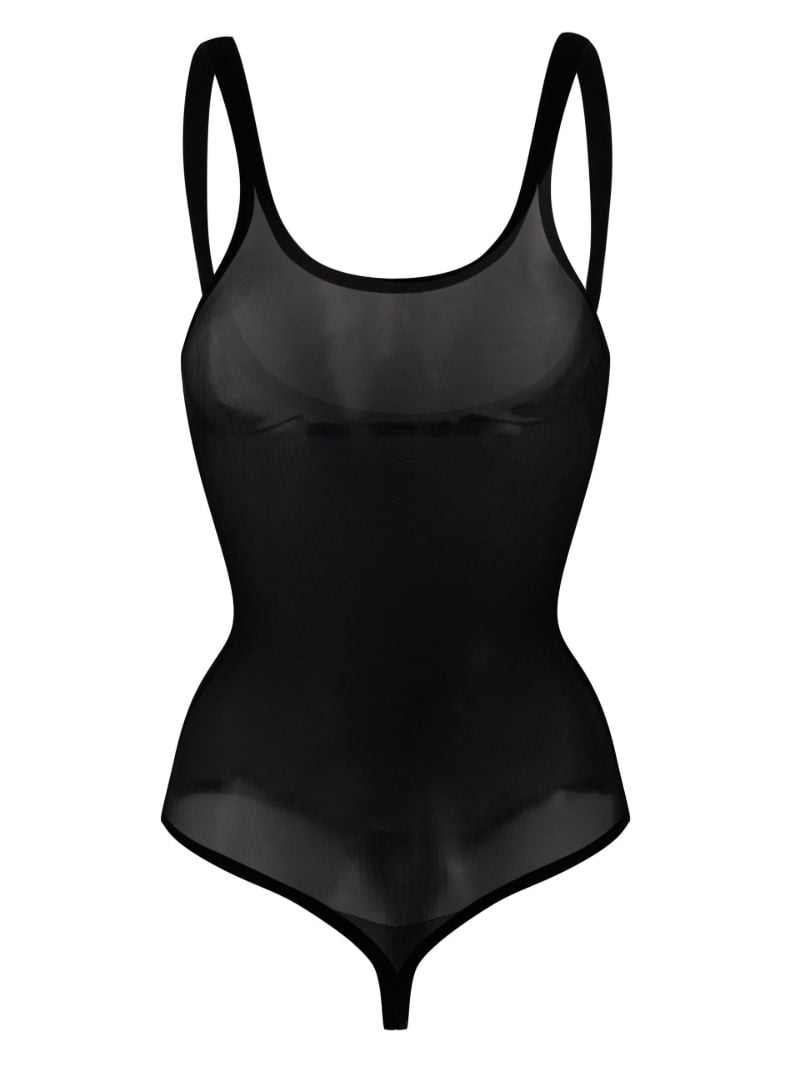 Black Forming Tulle Bodysuit