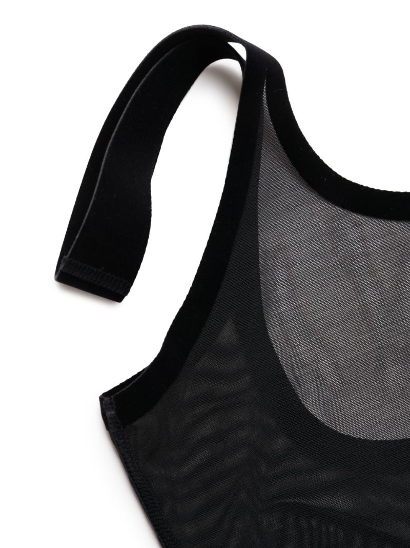Black Forming Tulle Bodysuit
