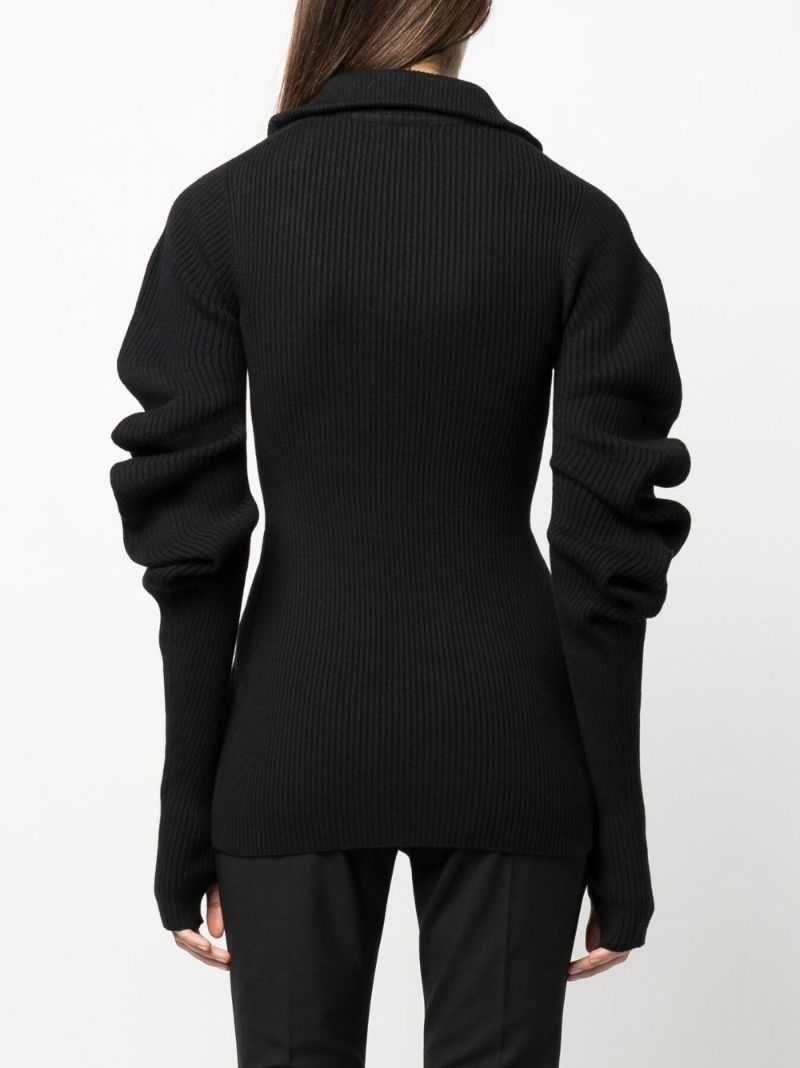 Black Volume Zipped Cardigan