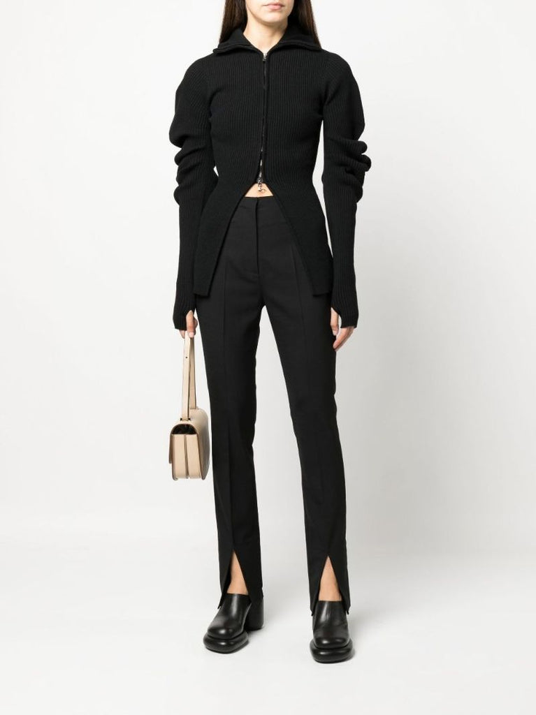 Black Volume Zipped Cardigan