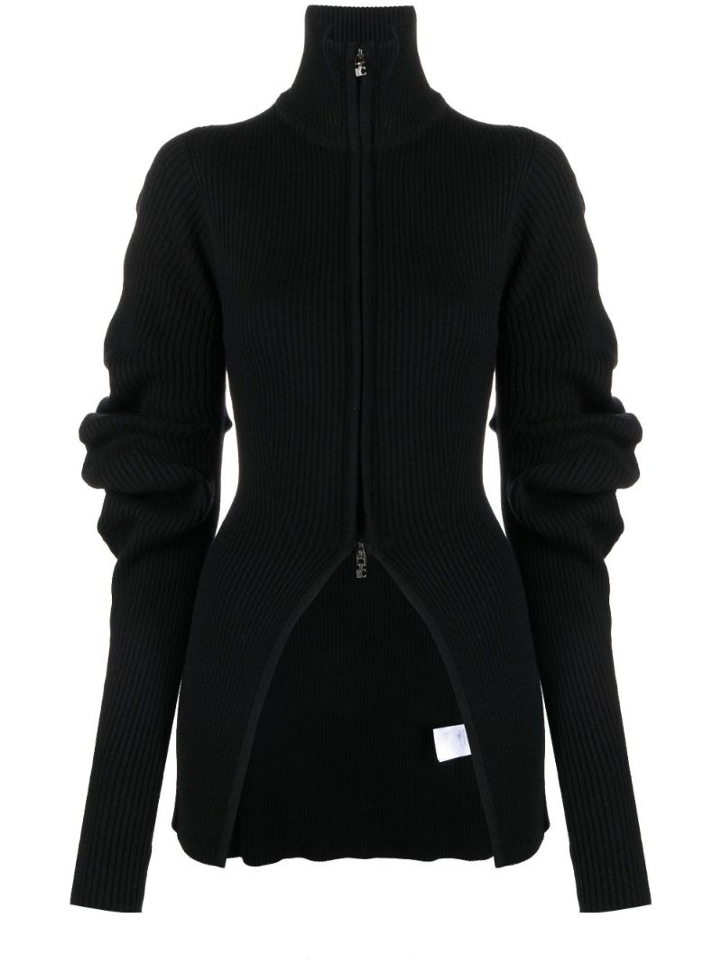 Black Volume Zipped Cardigan