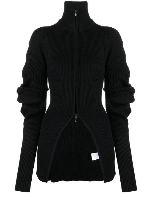 Black Volume Zipped Cardigan