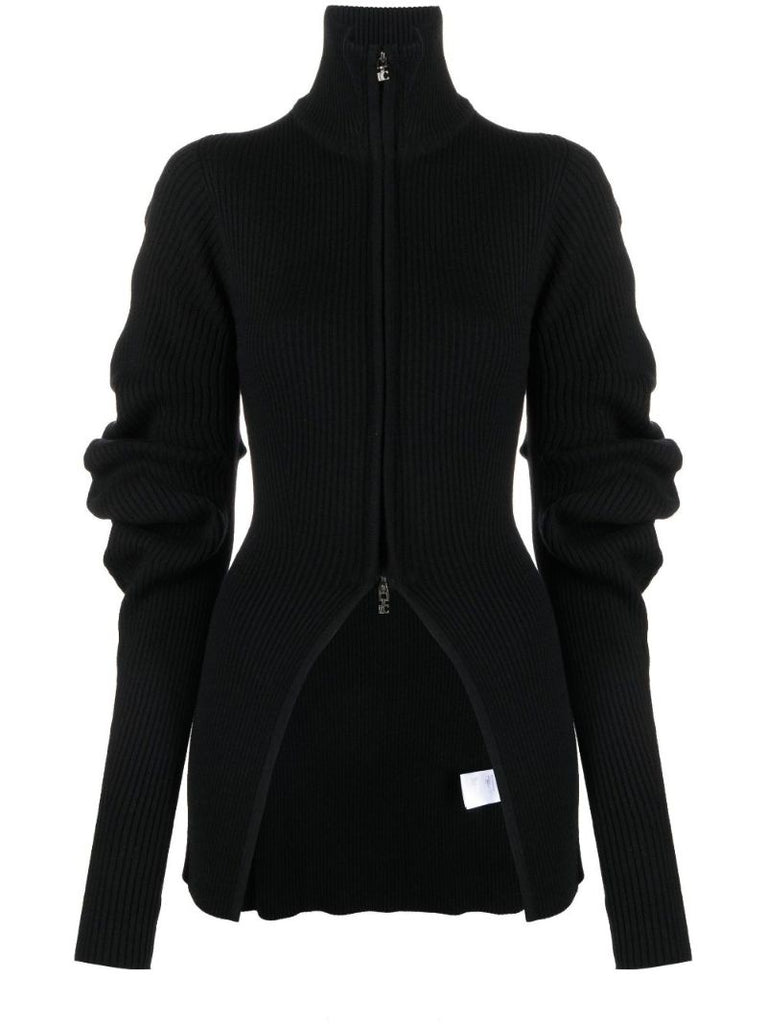 Black Volume Zipped Cardigan
