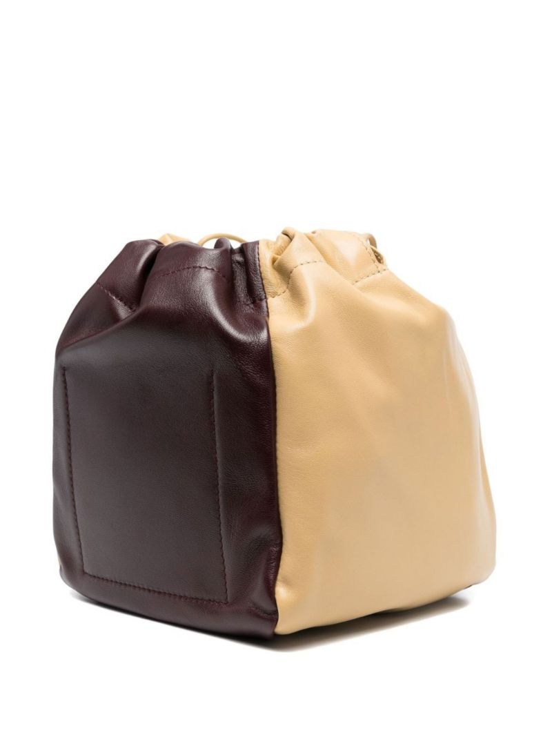 Neutral Dumpling Leather Bucket Bag