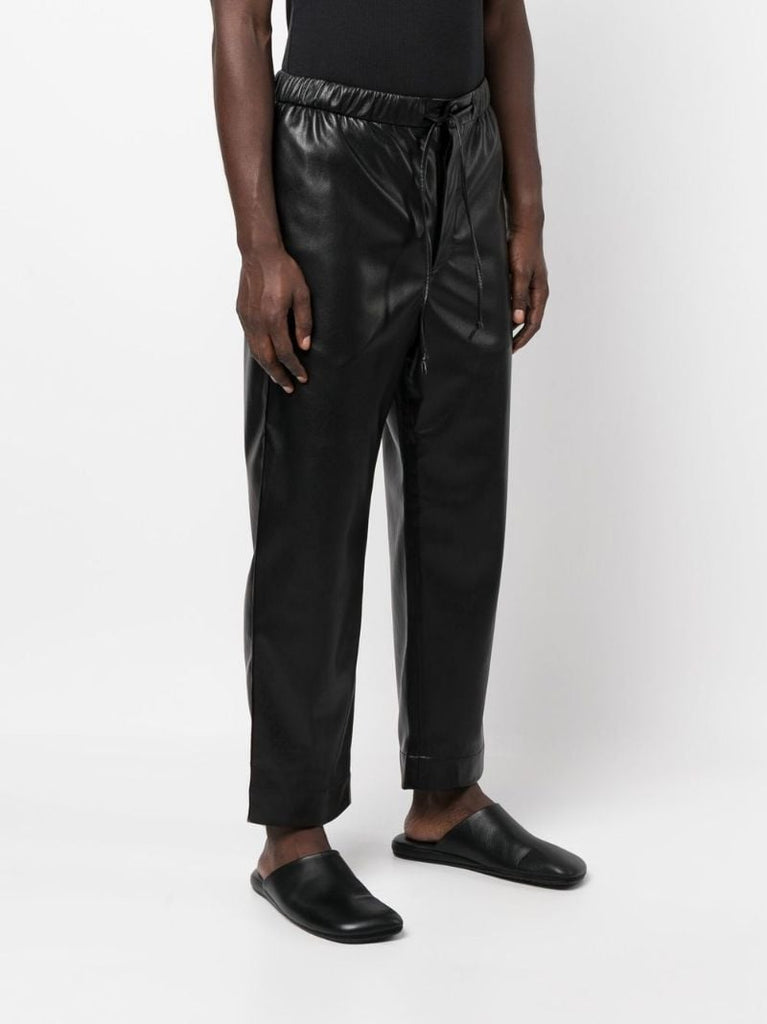 Black Jain Vegan Leather Trousers