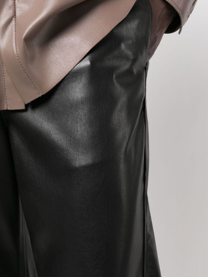 Black Jain Vegan Leather Trousers