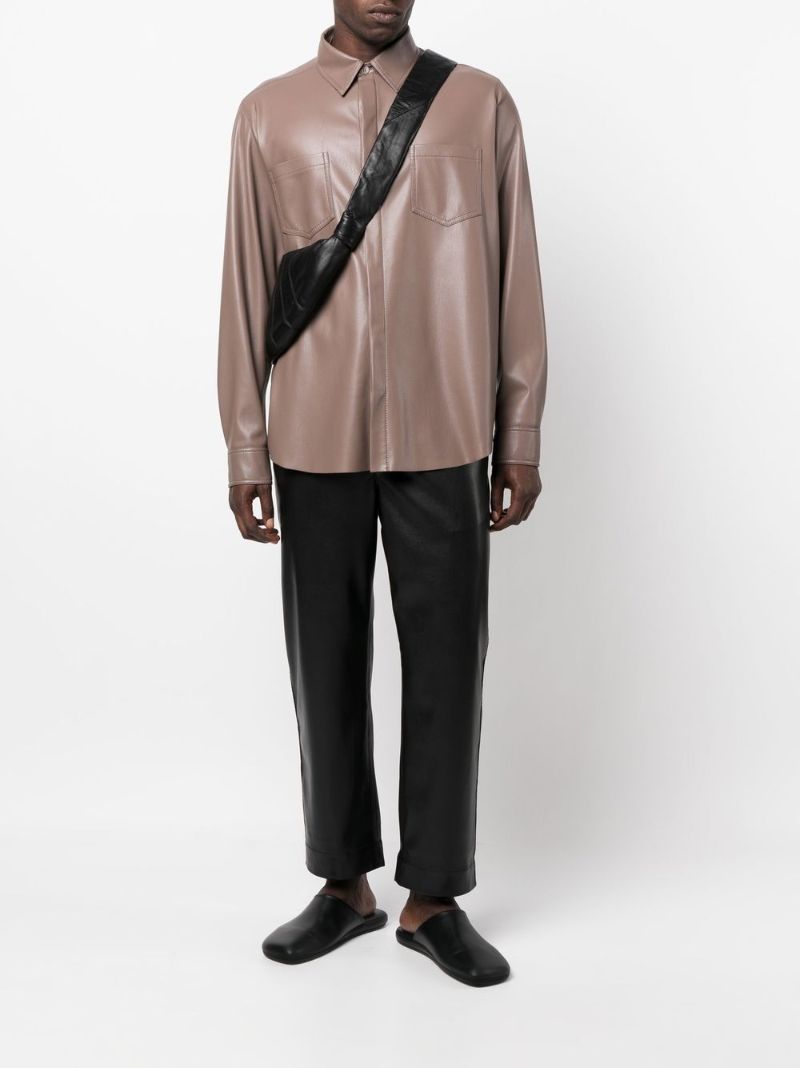 Black Jain Vegan Leather Trousers