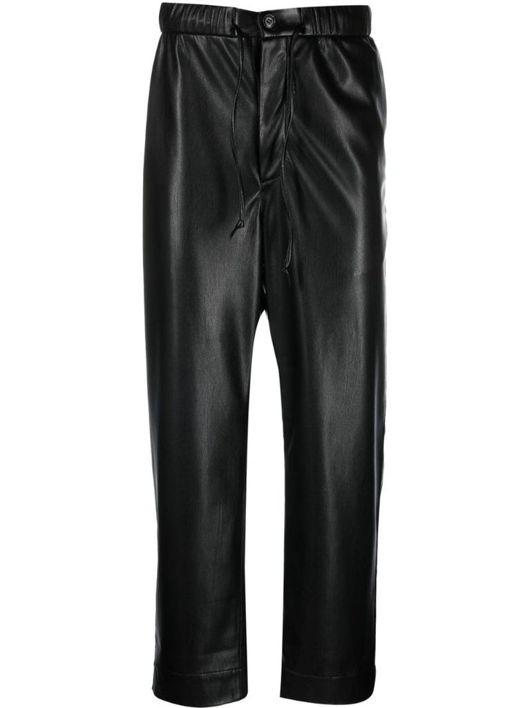 Black Jain Vegan Leather Trousers