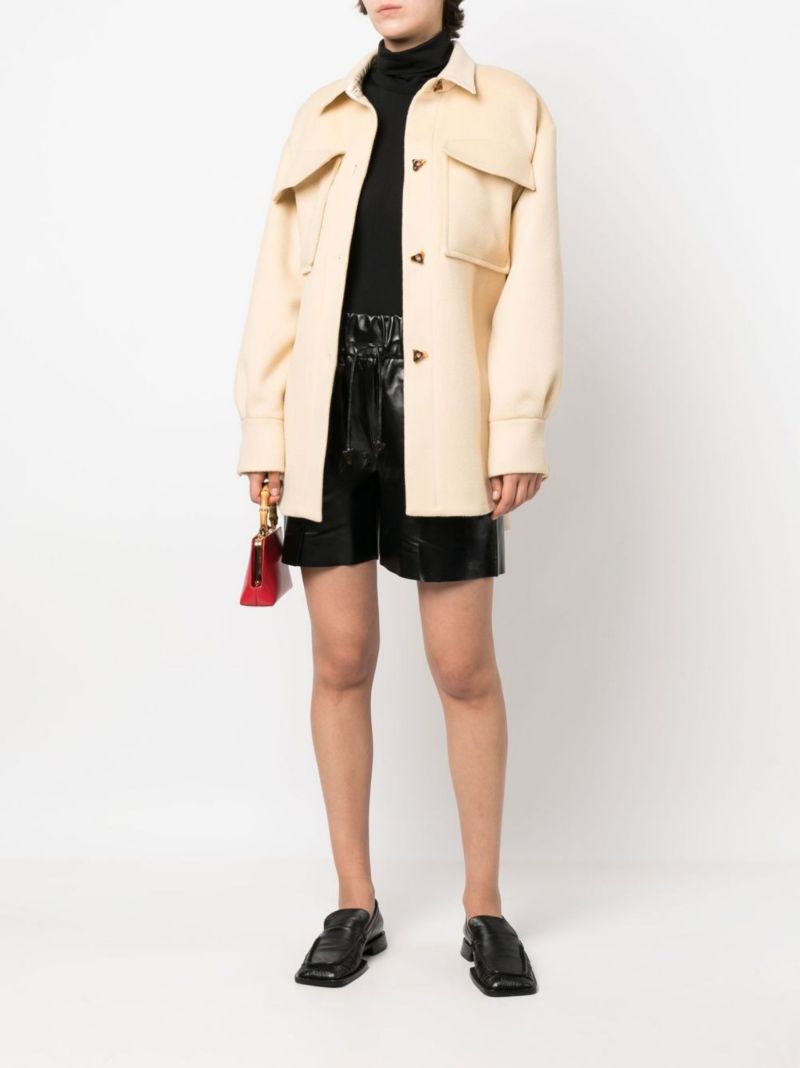 Black Chirac Wide-leg Leather Shorts