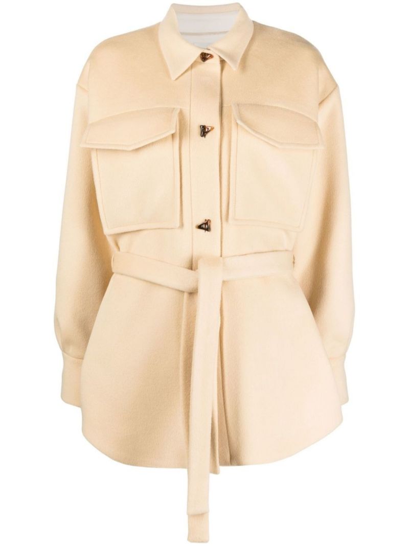 Neutral Richmond Belted Wool Jacket