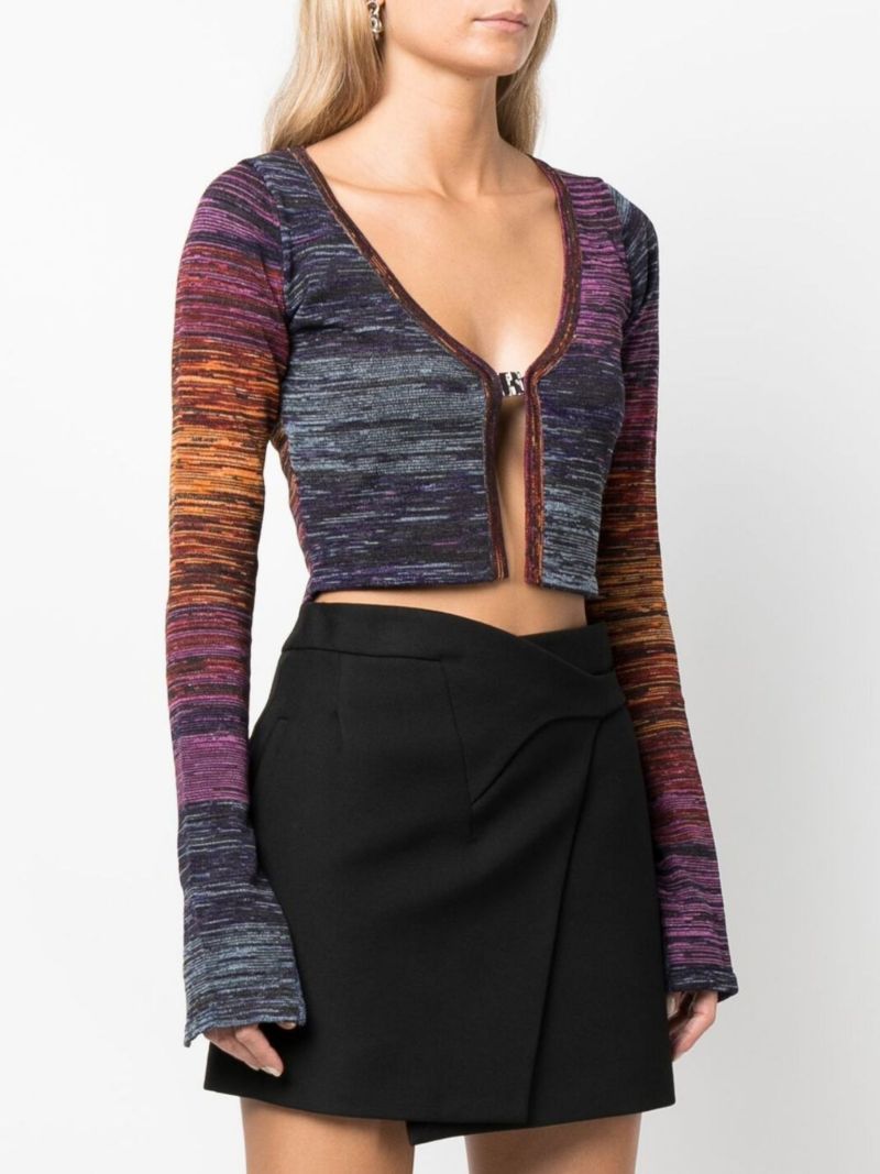 Blue Space Dye Cropped Cardigan