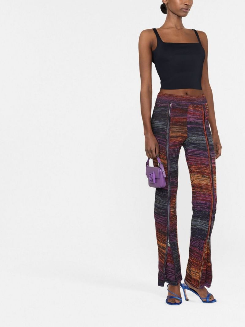 Orange Space Dye Knitted Trousers