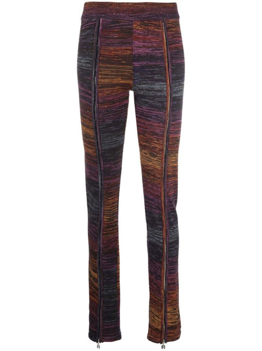 Orange Space Dye Knitted Trousers