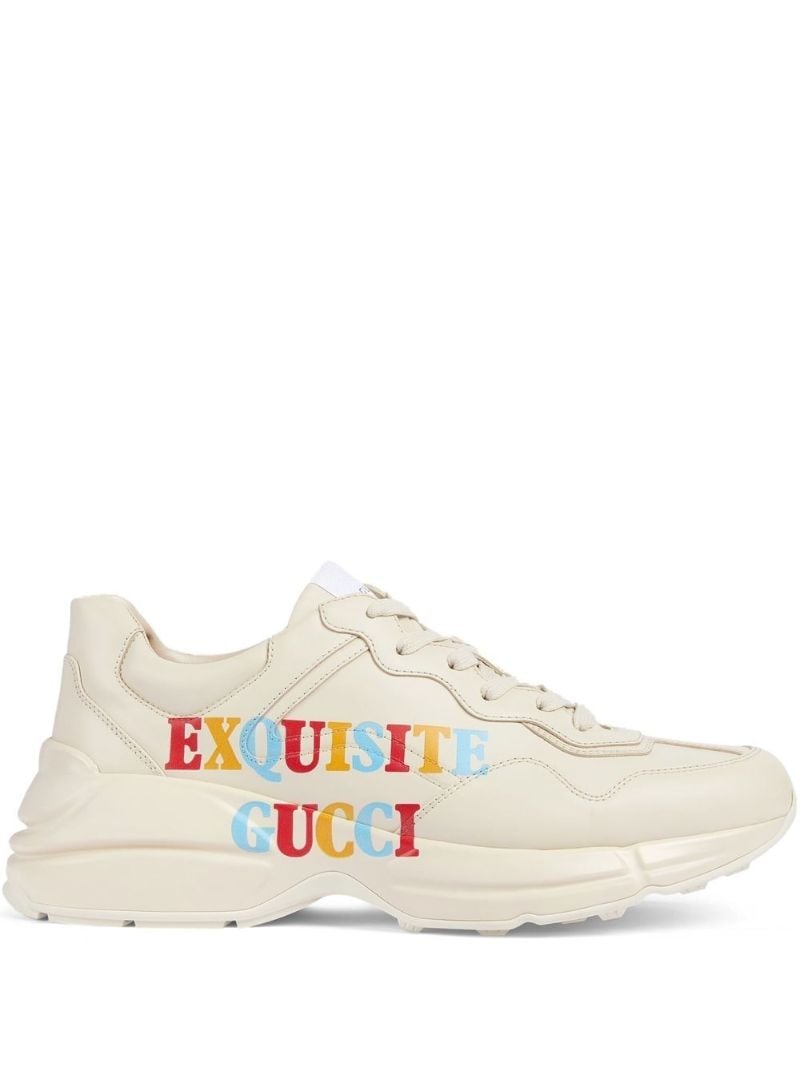 Neutral Graphic Print Low-top Leather Sneakers