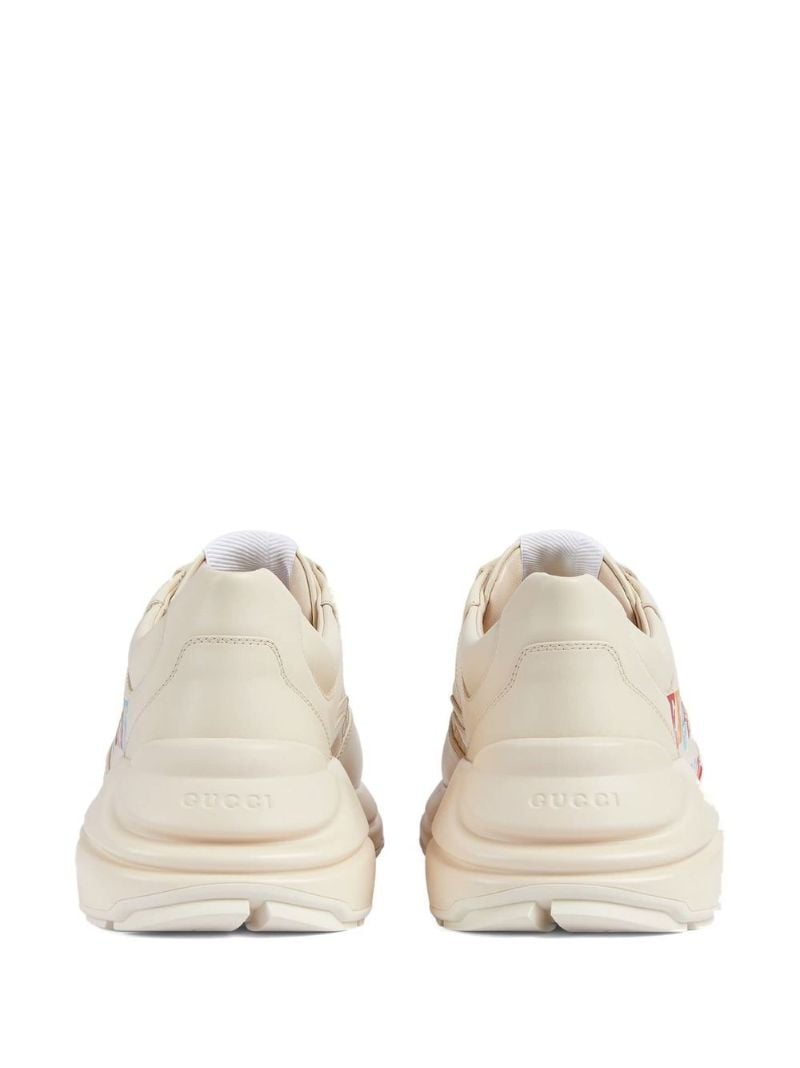 Neutral Graphic Print Low-top Leather Sneakers