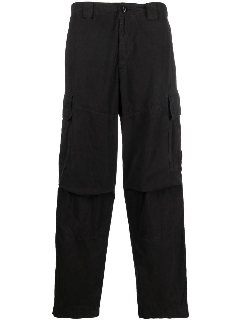 Black Microreps Cargo Trousers