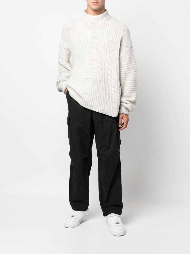Black Microreps Cargo Trousers