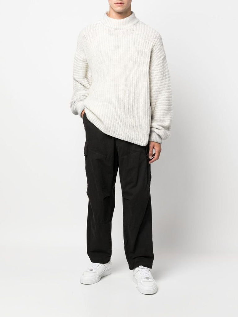 Black Microreps Cargo Trousers