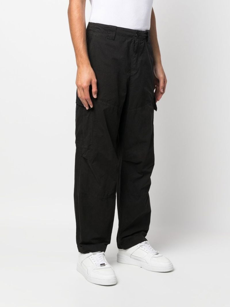 Black Microreps Cargo Trousers
