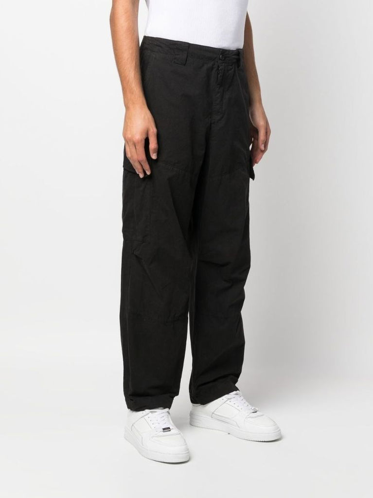 Black Microreps Cargo Trousers