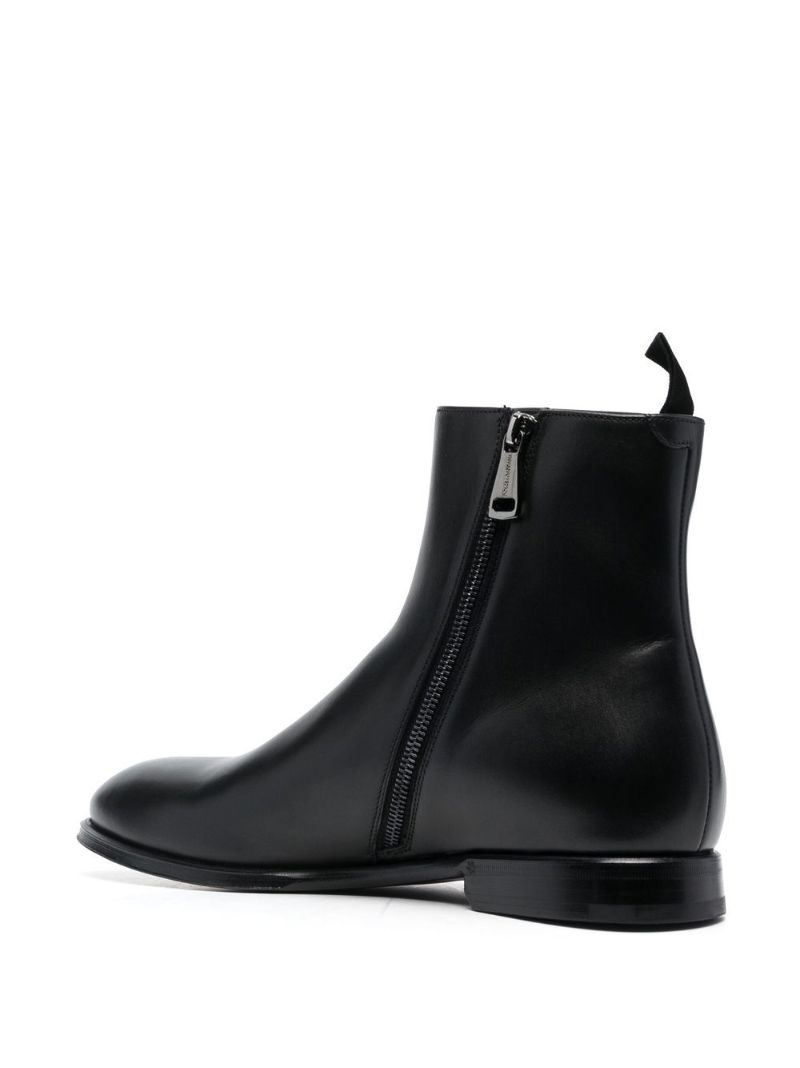 Black Leather Ankle Boots