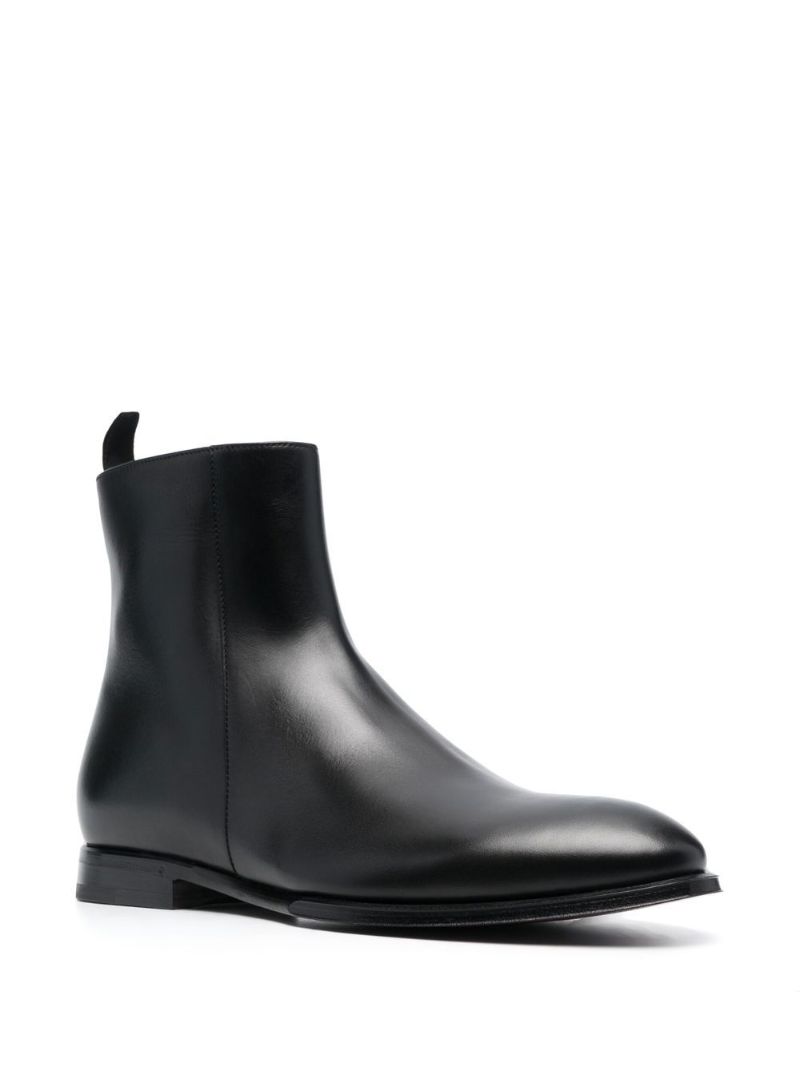 Black Leather Ankle Boots