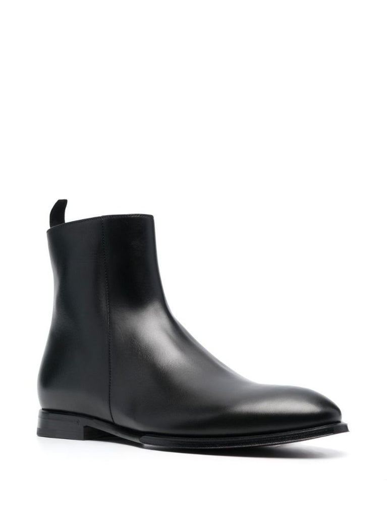 Black Leather Ankle Boots