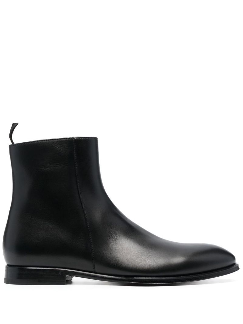 Black Leather Ankle Boots