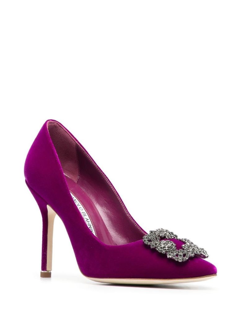 Purple Hangisi 95 Velvet Pumps