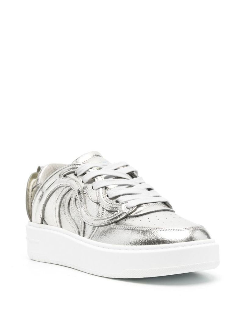 Silver S-wave Low-top Sneakers