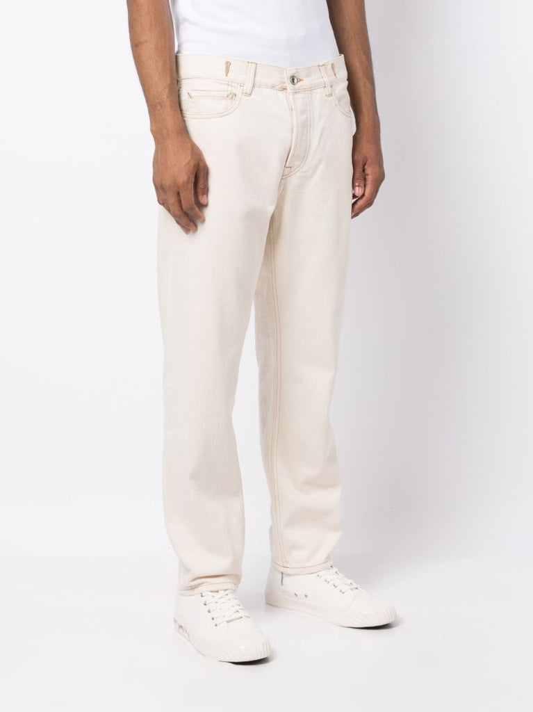 White Tearaway Tapered Jeans