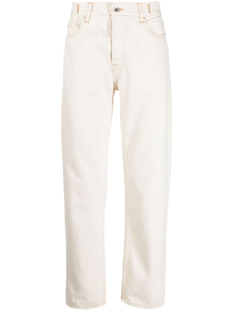 White Tearaway Tapered Jeans