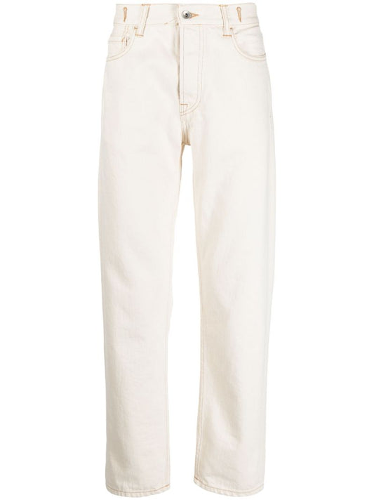 White Tearaway Tapered Jeans