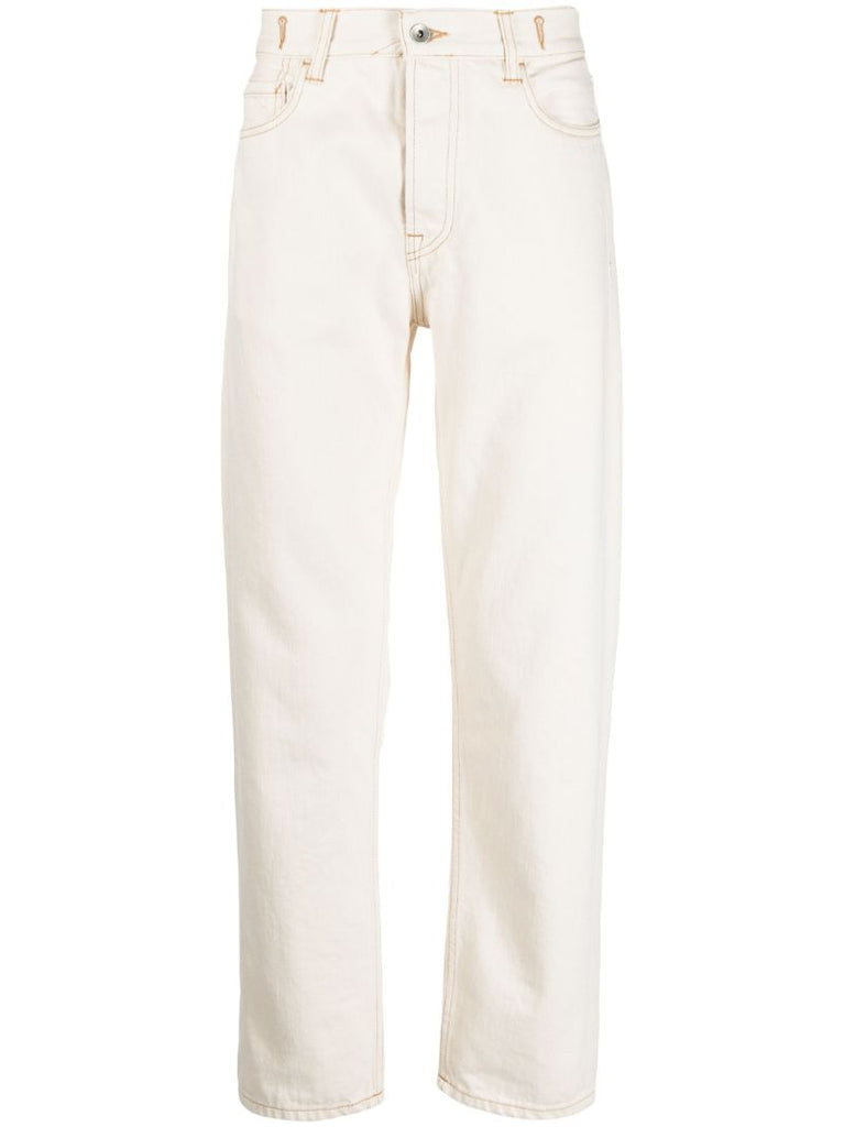 White Tearaway Tapered Jeans