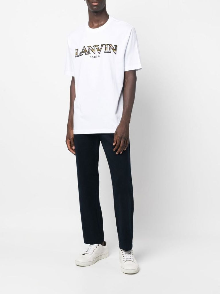 White Logo Cotton T-shirt