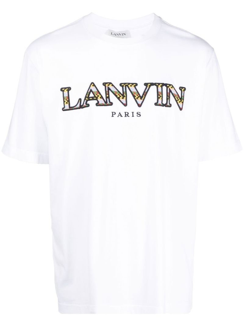 White Logo Cotton T-shirt
