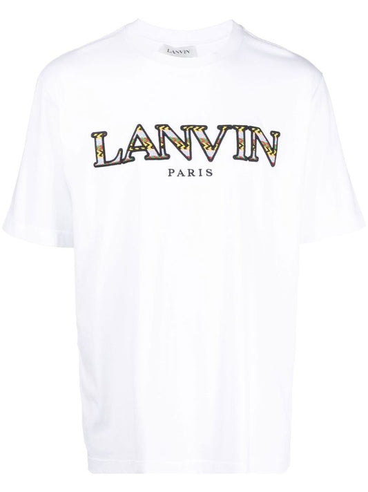 White Logo Cotton T-shirt