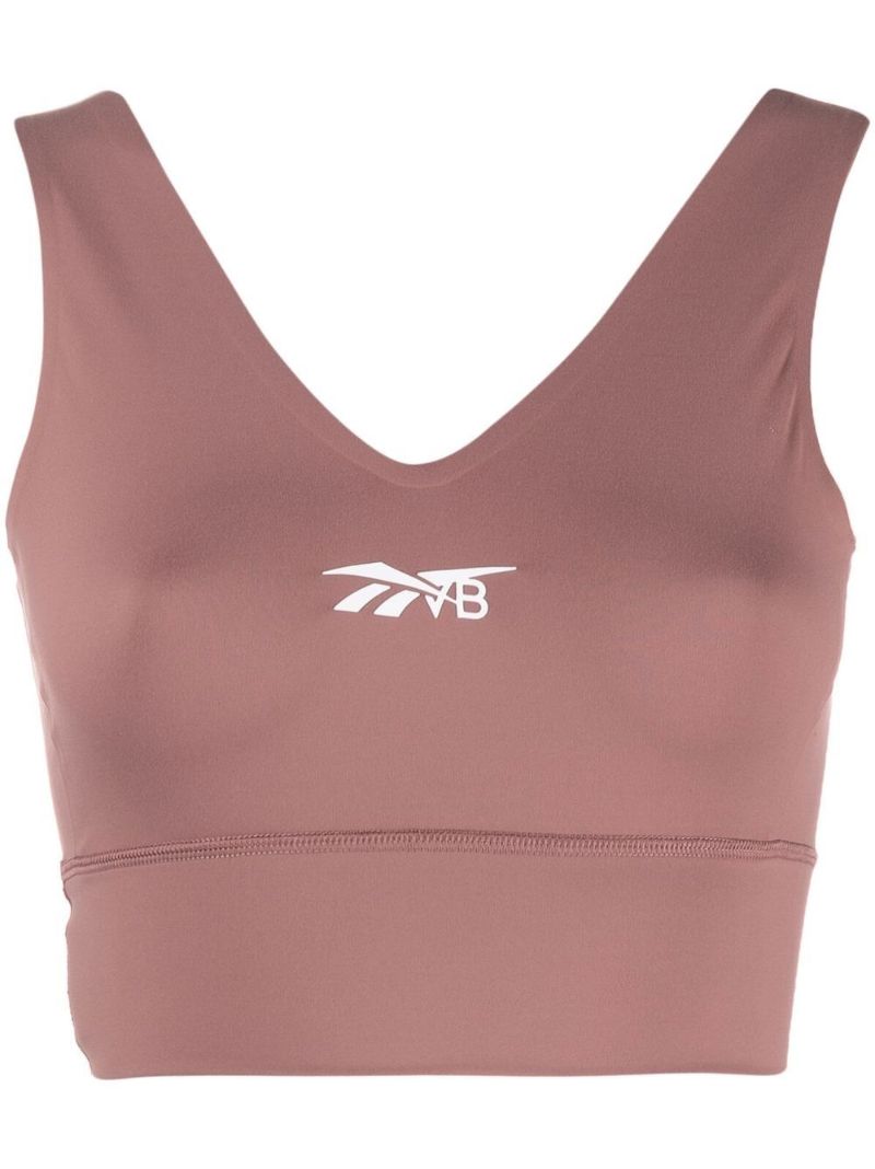 Pink Logo Print Crop Top