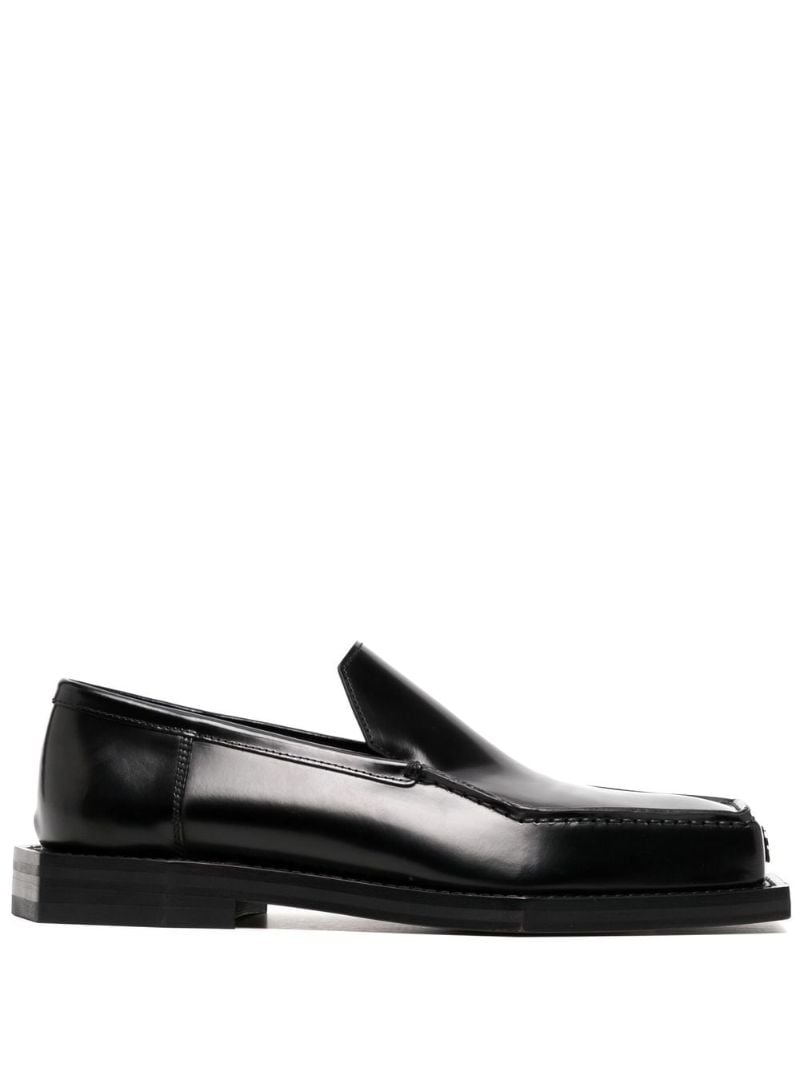 Black 3d Vector Leather Loafers