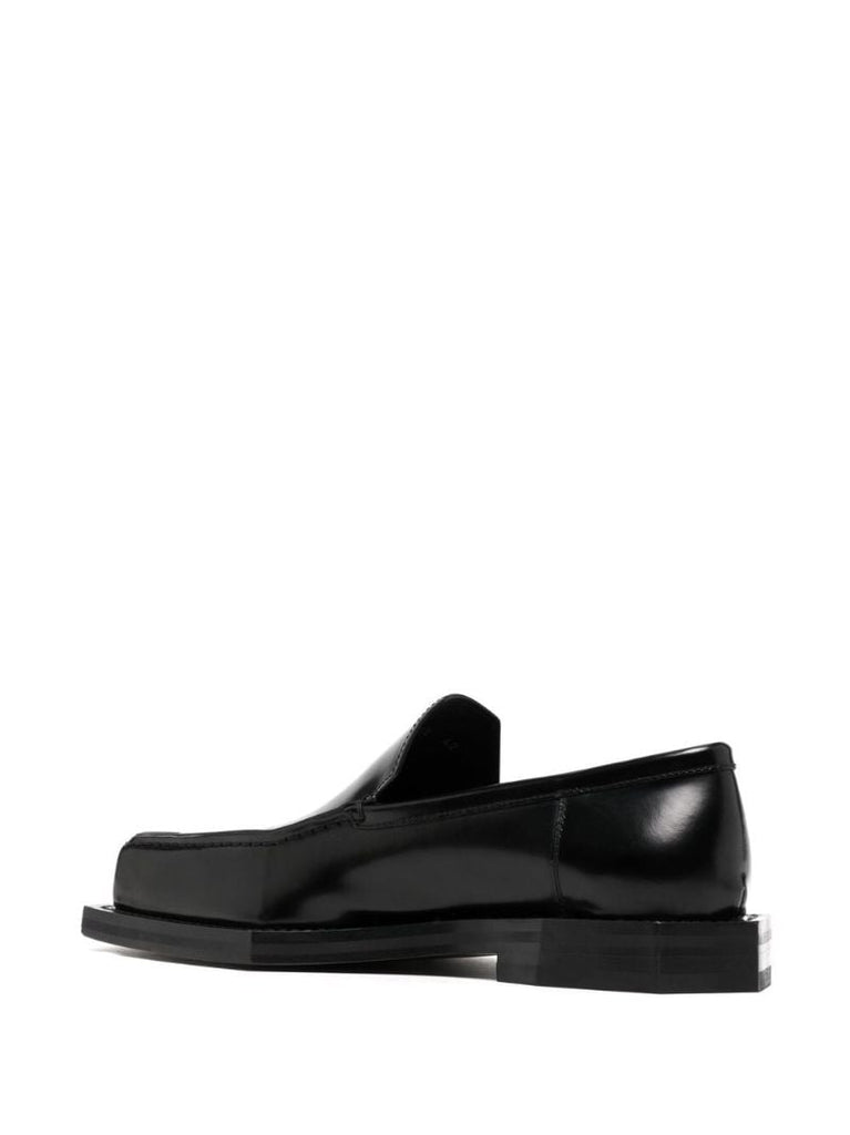 Black 3d Vector Leather Loafers