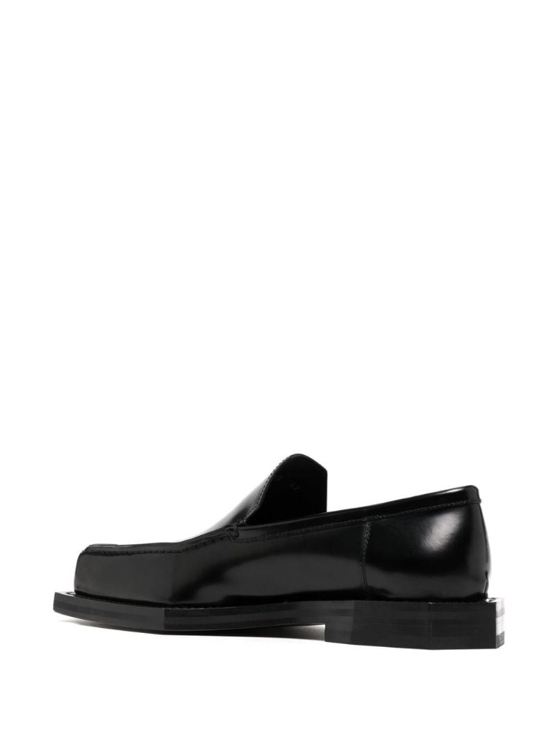 Black 3d Vector Leather Loafers