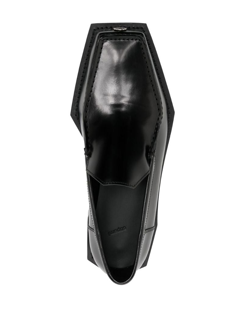 Black 3d Vector Leather Loafers