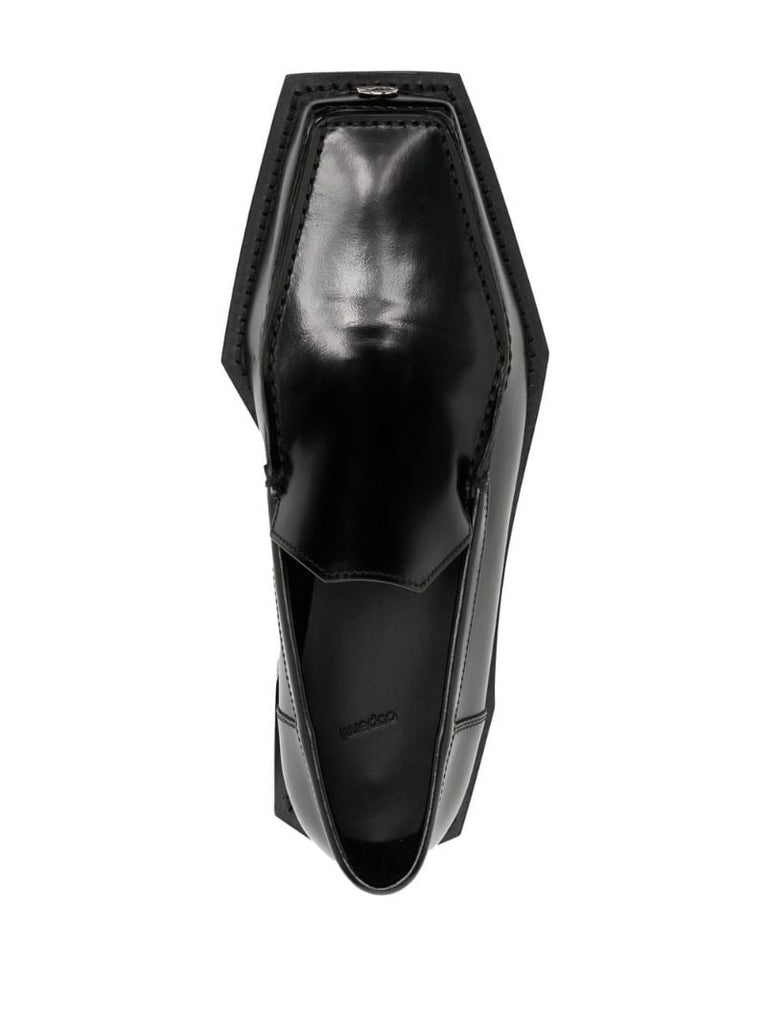 Black 3d Vector Leather Loafers