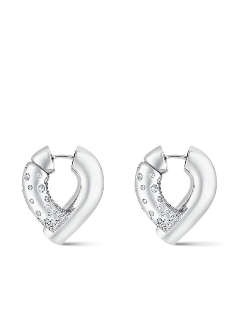 18k White Gold Oera Diamond Hoop Earrings