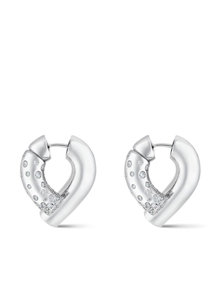 18k White Gold Oera Diamond Hoop Earrings