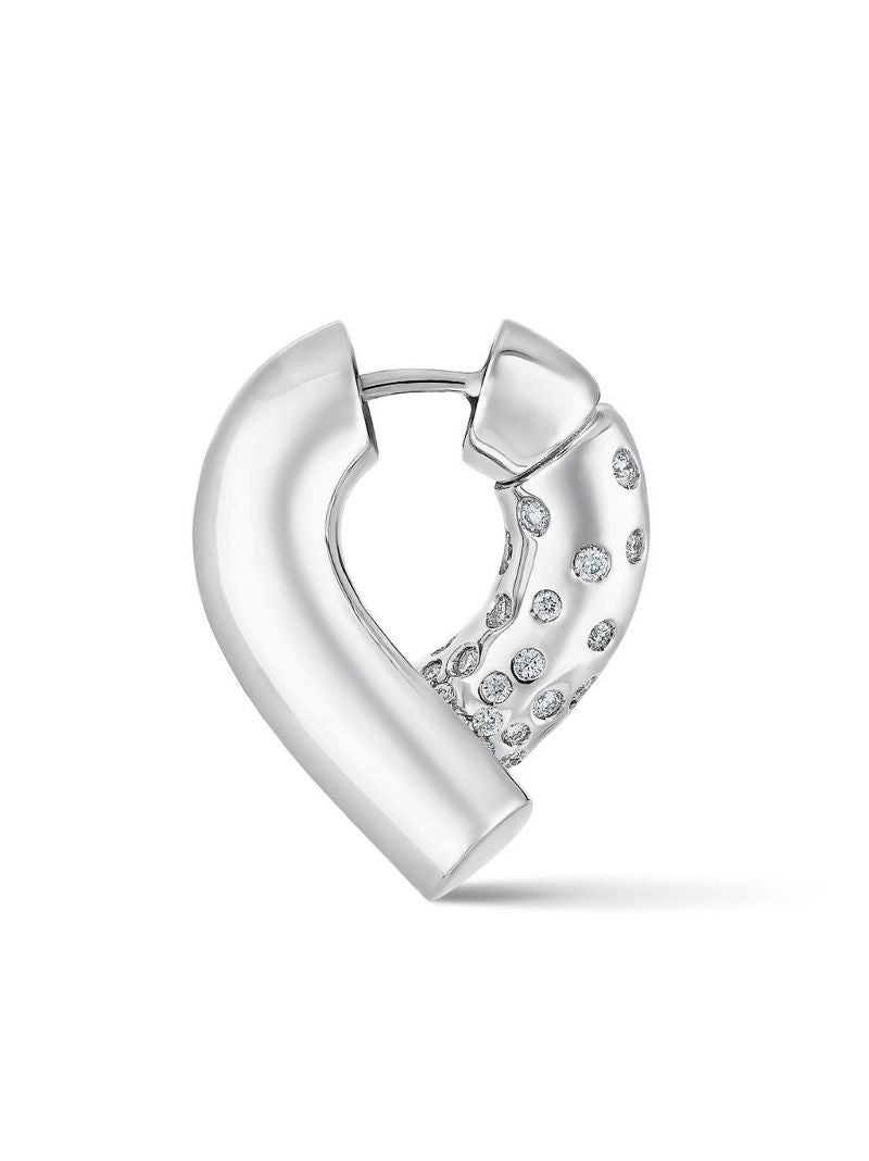 18k White Gold Oera Diamond Hoop Earrings