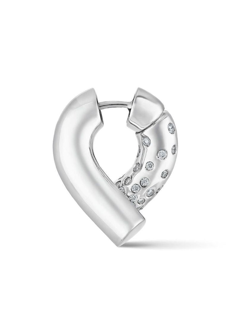 18k White Gold Oera Diamond Hoop Earrings