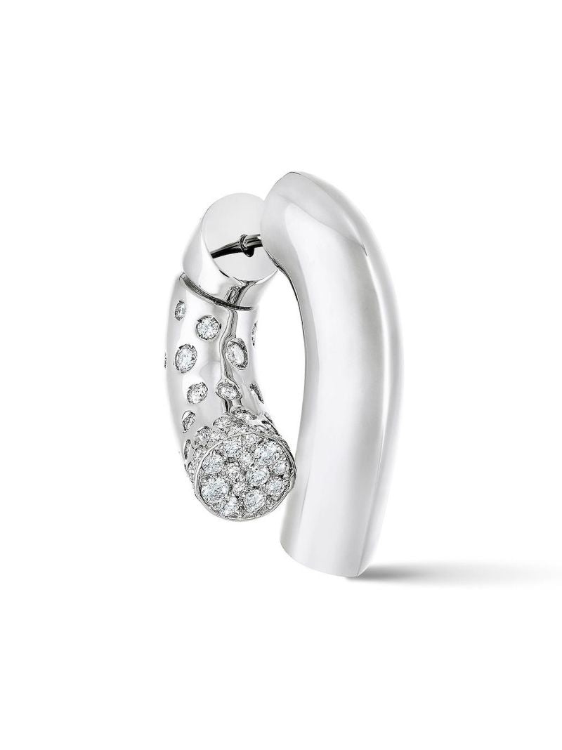 18k White Gold Oera Diamond Hoop Earrings