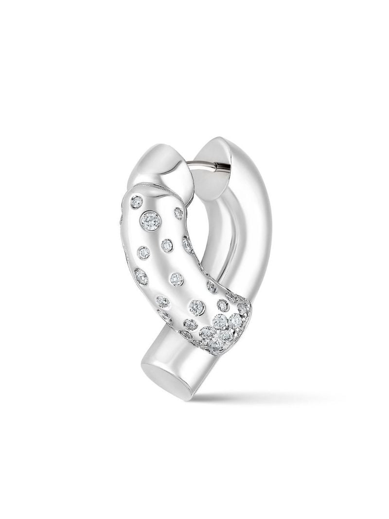 18k White Gold Oera Diamond Hoop Earrings