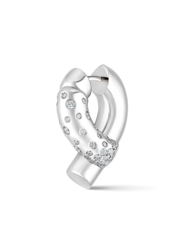 18k White Gold Oera Diamond Hoop Earrings
